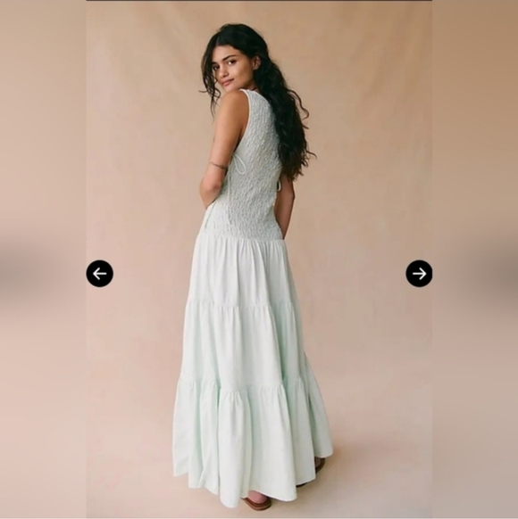 NEW Free People Sterling Maxi Dress in Size XS In Soft Flower Blue - Picture 2 of 10
